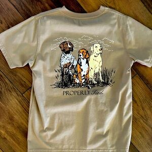 Properly Tied SS tshirt with labs on back.